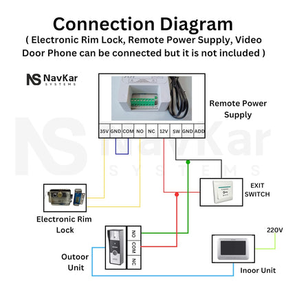 NAVKAR SYSTEMS Electronic Door Lock with 24V Power Supply. & Remote Kit & 3 Remotes with Installation in Delhi NCR (Delhi, Gurgaon, Noida, Faridabad, Ghaziabad)