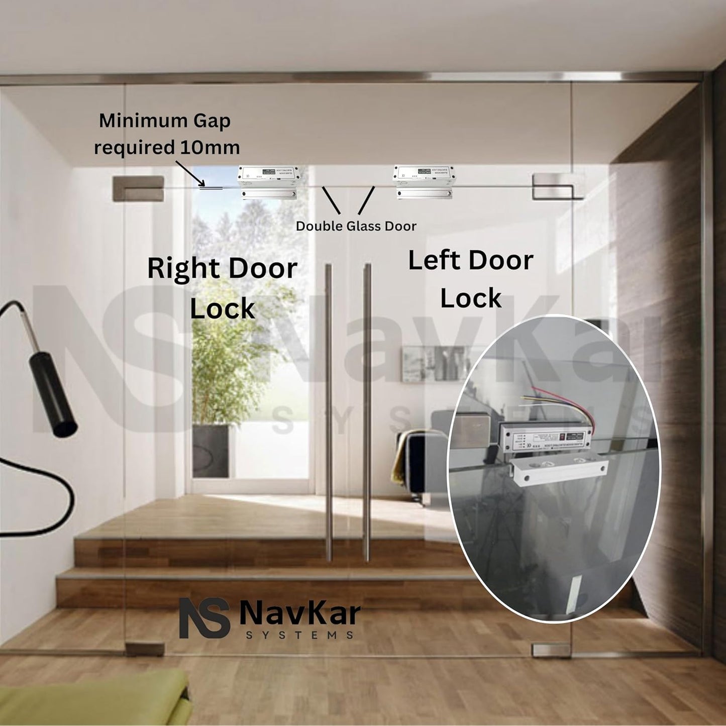 Card Access Control with Fully Frameless Glass Drop Bolt