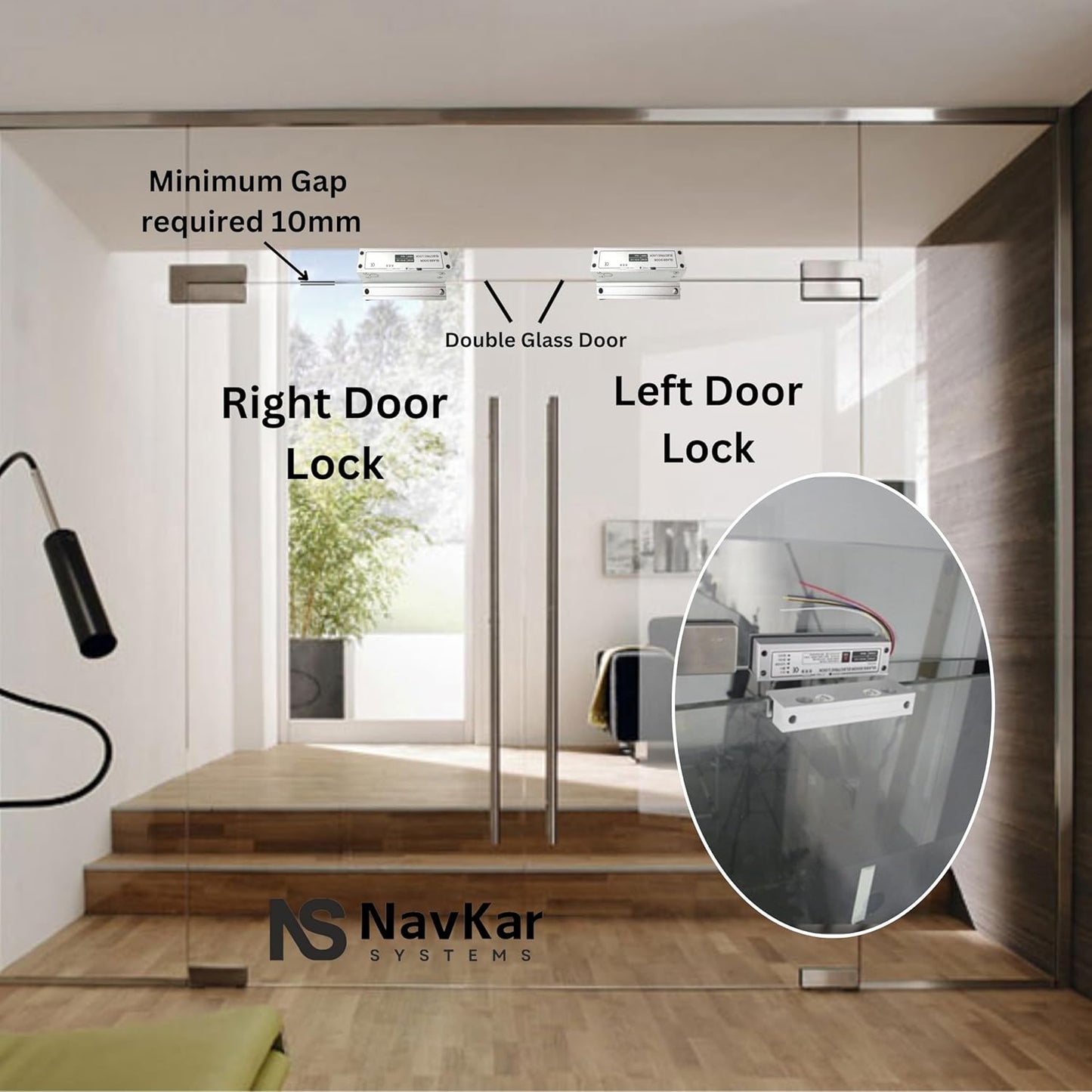 Card Access Control + Fully Frameless Glass Drop Bolt with WiFi Receiver