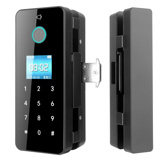 FPGL-01 Fingerprint Card Pin Key Remote App Glass Door Lock Battery Operated with Passive Mode