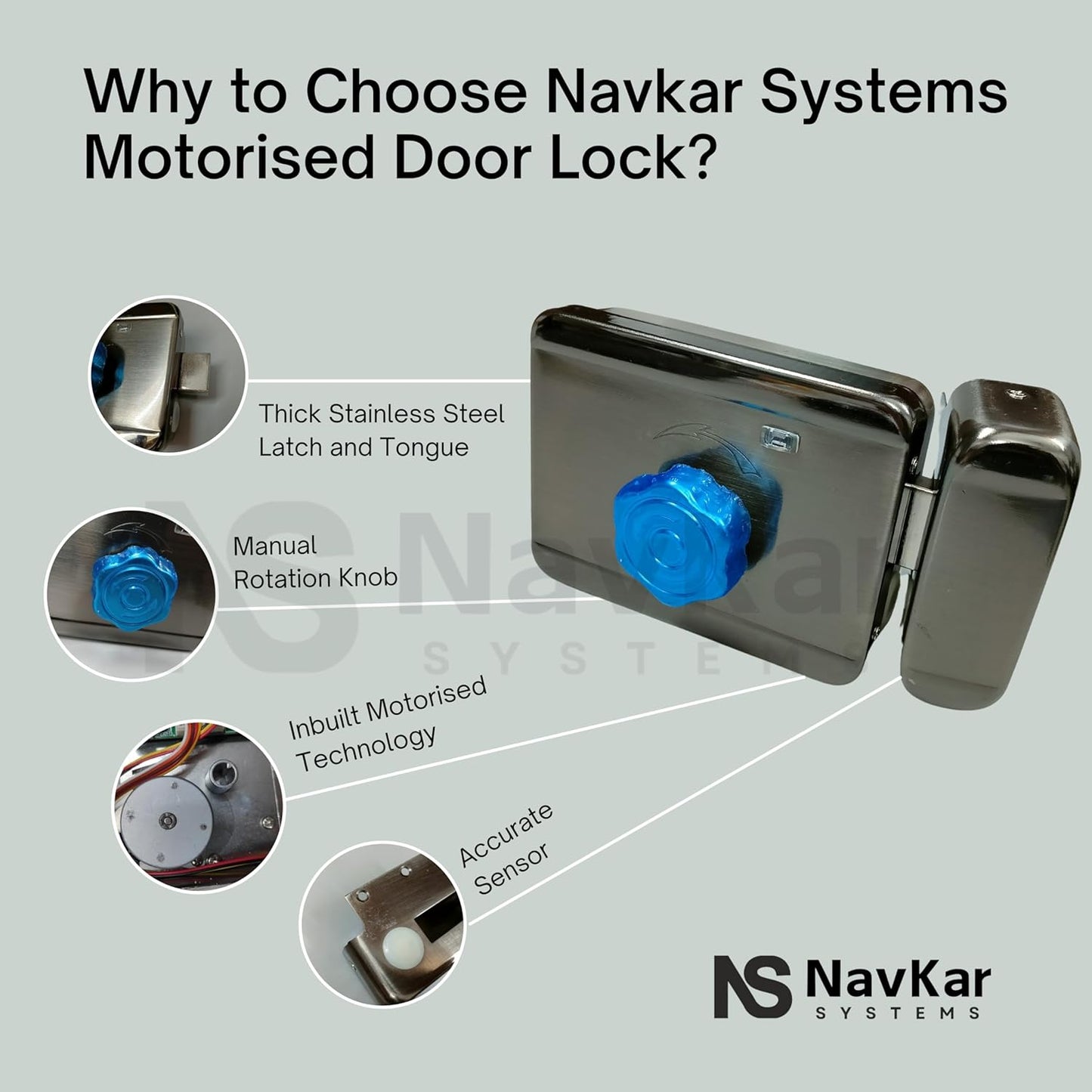 12v Motorised Lock for Metal or Wooden Doors