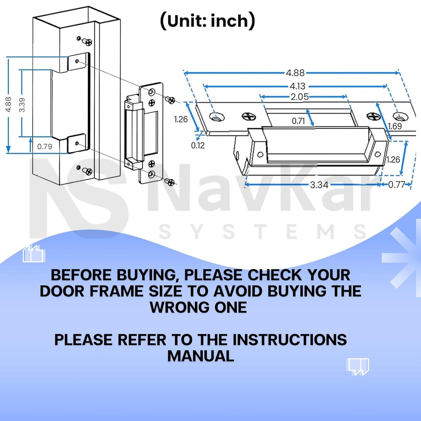 NAVKAR SYSTEMS Keypad Fingerprint Access Control with Strike Lock