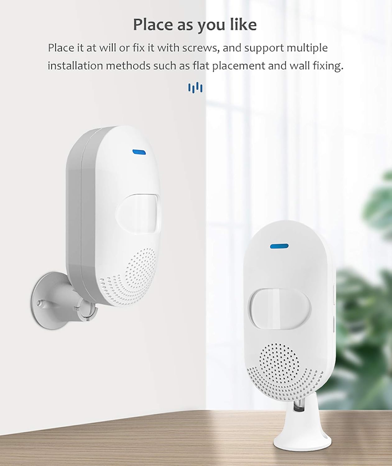 Tuya WiFi PIR Motion Sensor with Tuya WiFi Siren with 2 remotes and 12V Power Supply (Get Alarm remotely Anywhere in The World)