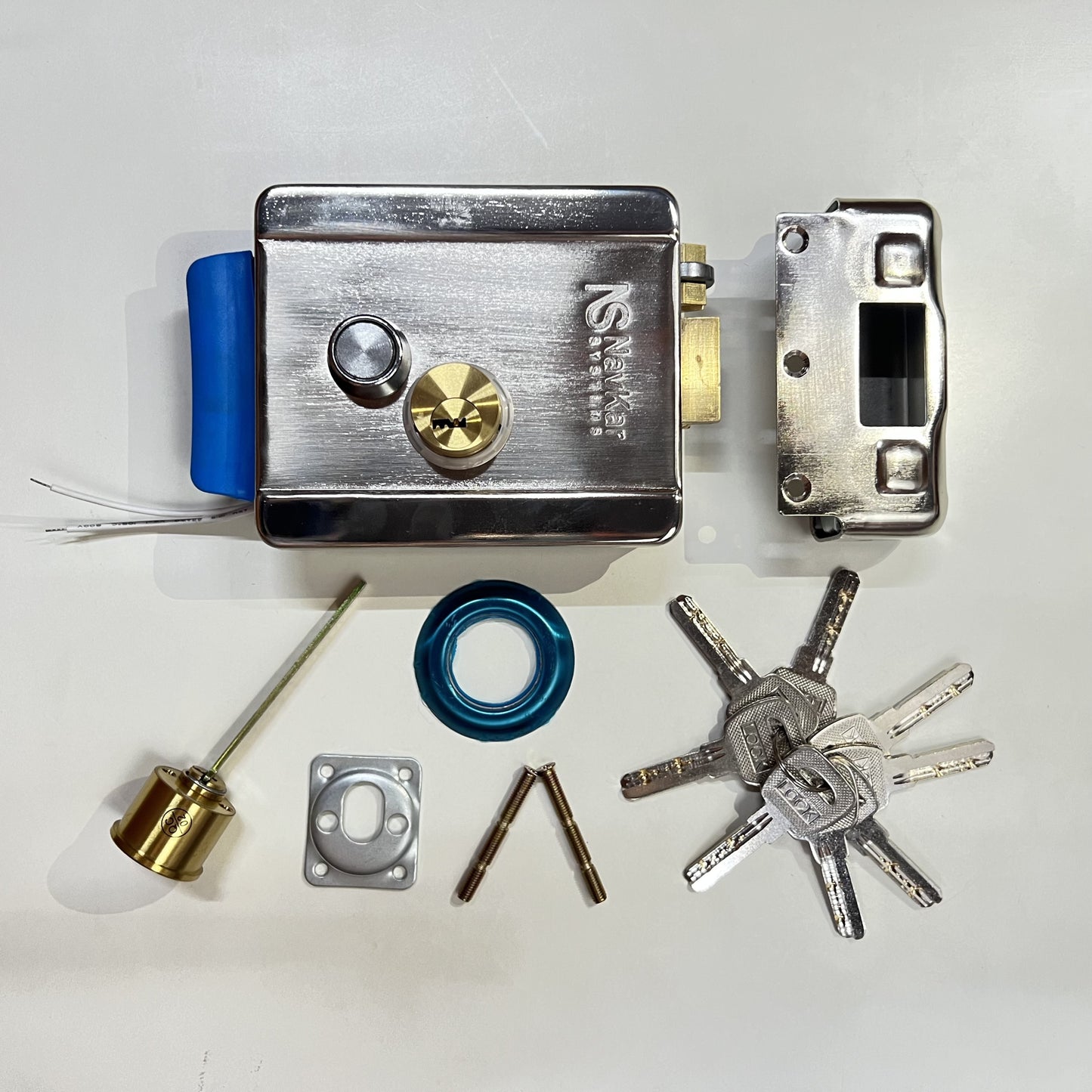 Combo-CN111 Smart Electronic Rim Lock to Operate by Remote (3 Remotes) & Mobile App Using Wifi for Metal Gate, By Tuya Smart Life Mobile App