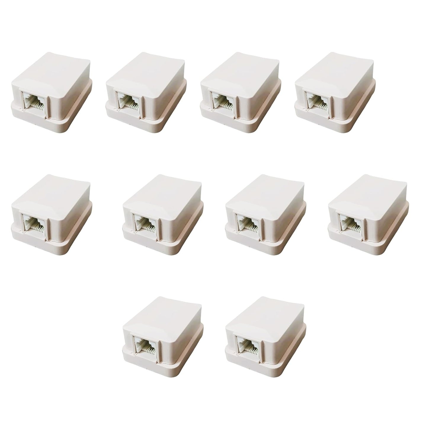 (ROS-11) Telephone landline Phone Rosette Box Roset Box Dual Line Roset Box 4Pin (Pack of 10)