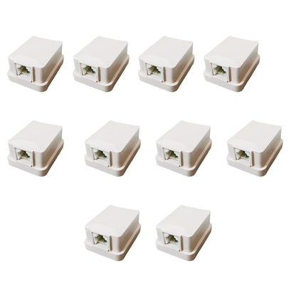 (ROS-11) Telephone landline Phone Rosette Box Roset Box Dual Line Roset Box 4Pin (Pack of 10)