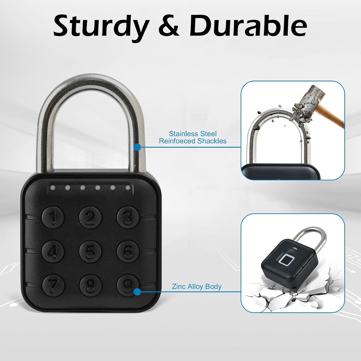 Waterproof Rust-resistant Durable Keyless Convenient and Fast Home Security Smart Password Padlock