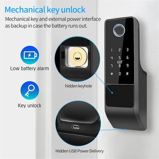 BMT-22 Weatherproof Tuya WiFi Smart Door Lock Digital – view 2