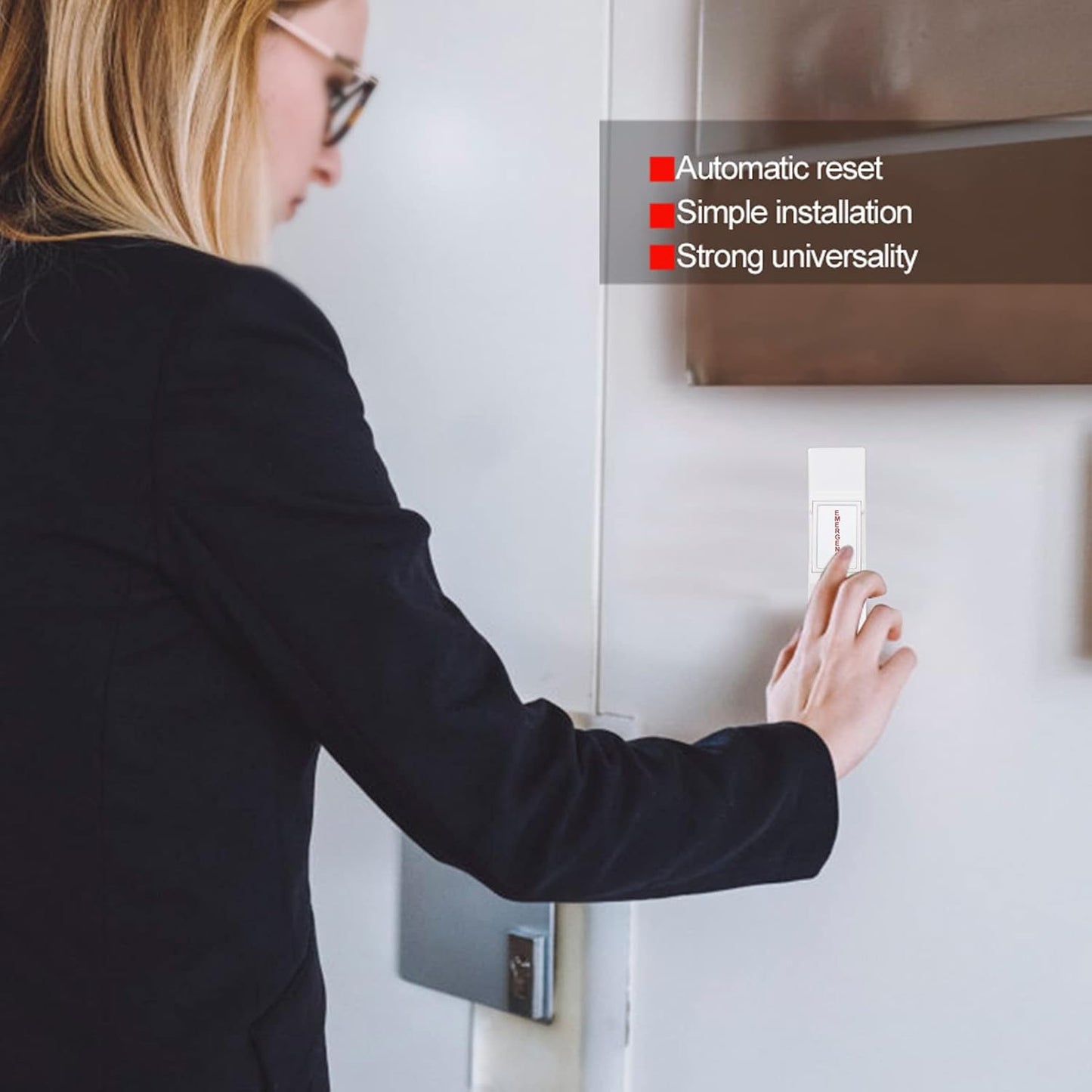 Navkar Systems Pack of 10 Fire Alarm Emergency Door Release Exit Switch Push Button (EMG-SW) with Backbox Surface Mount