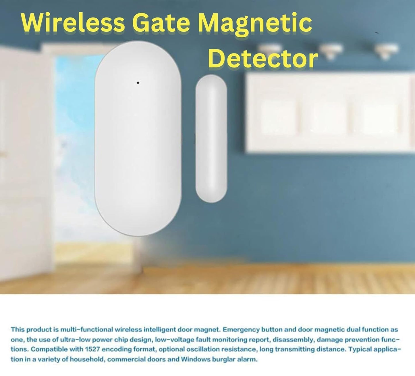 MCOC-43 433MHz Wireless Door/Window Magnetic Sensor for GSM Home Security Alarm Systems