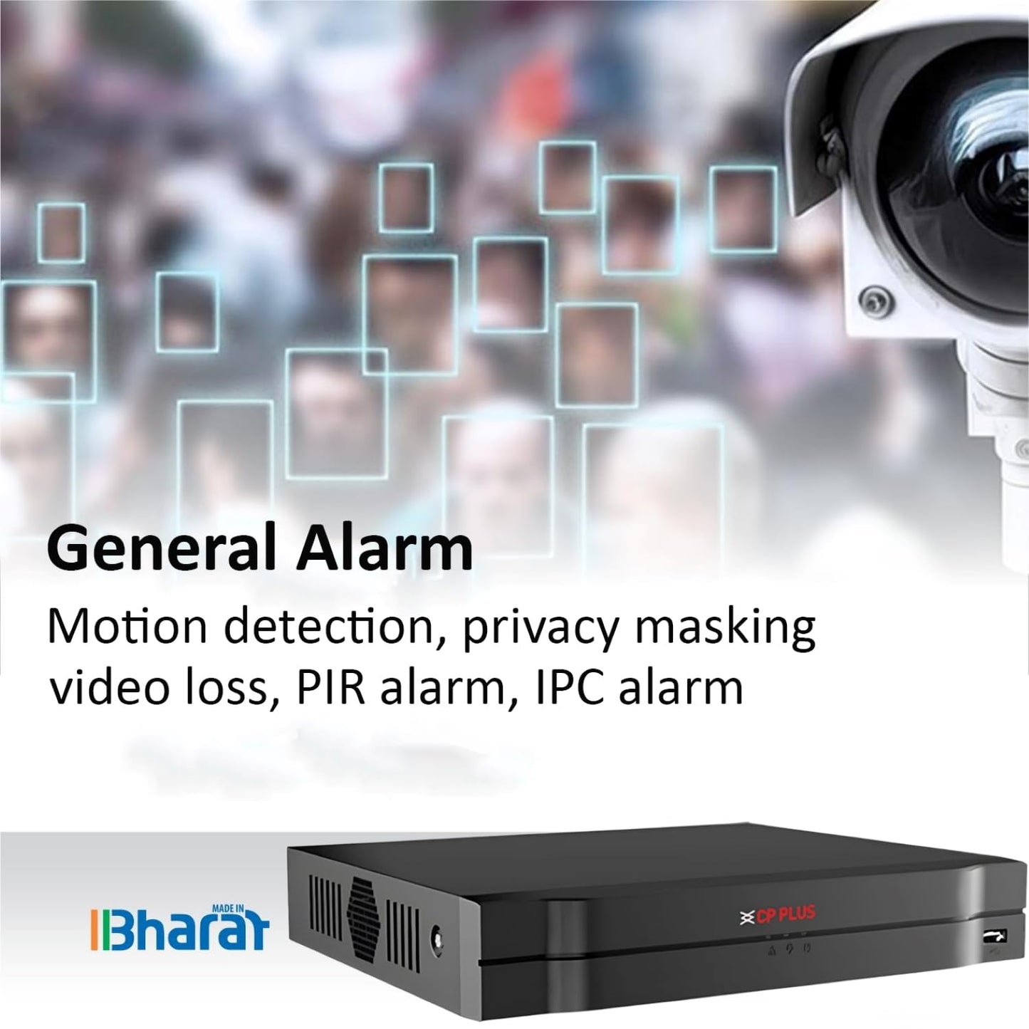 CP Plus 8Ch. Network Video Recorder, Instastream/H.265/Smart H.264+ Compression, Up to 8MP Resolution, Support 1 SATA HDDs up to 8TB Each, 2 USB Ports, Motion Detection [CP-UNR-108F1]