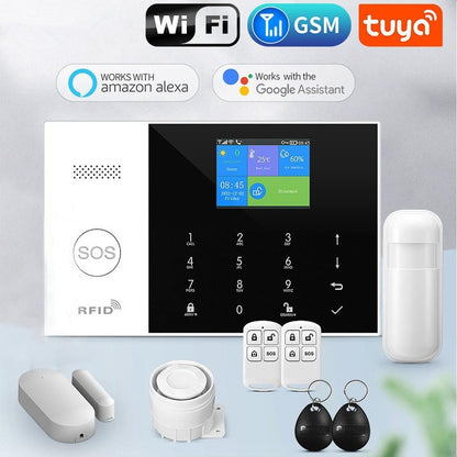 NavKar SYSTEMS WiFi GSM Touch Home Security Burglar Alarm System with Mobile App