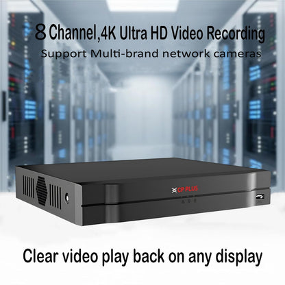 CP Plus 8Ch. Network Video Recorder, Instastream/H.265/Smart H.264+ Compression, Up to 8MP Resolution, Support 1 SATA HDDs up to 8TB Each, 2 USB Ports, Motion Detection [CP-UNR-108F1]