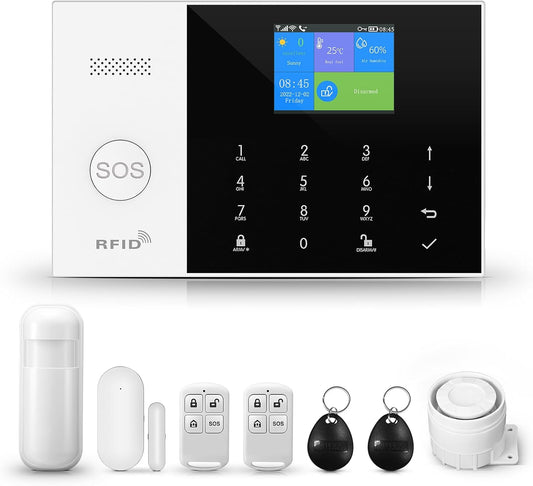 NavKar SYSTEMS WiFi GSM Touch Home Security Burglar Alarm System with Mobile App