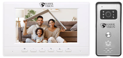 Hawk Vision HV-VDP-703A 7-Inch Video Door Phone Kit | Doorbell Camera with Night Vision | Two-Way Intercom | Main Door Security System for Homes & Flats with Display, Audio, and Remote Monitoring
