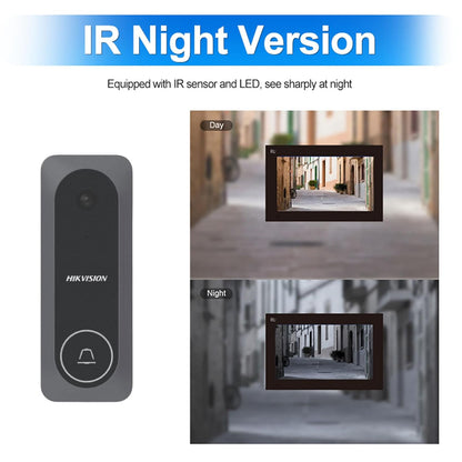 HIKVISION DS-KIS205T Wired Video Door Phone Kit | 7-Inch Indoor Monitor | HD Outdoor Doorbell Camera | Built-in Mic & Speaker | Noise Reduction | Night Vision | One-Touch Unlock Function