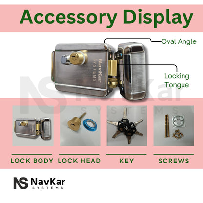 Navkar Systems Steel Body Standard Size Electronic Lock with Remote receiver, Adapter & 2 Remotes