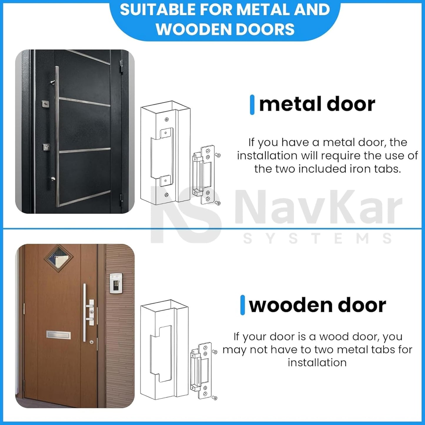 NAVKAR SYSTEMS Keypad Fingerprint Access Control with Strike Lock