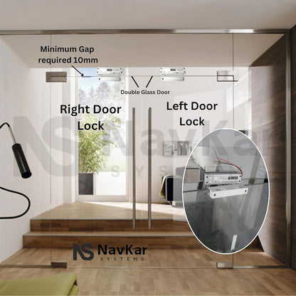 NAVKAR SYSTEMS Weatherproof Card Access Control with Fully Frameless Glass Drop Bolt