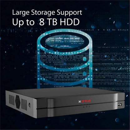 CP Plus 8Ch. Network Video Recorder, Instastream/H.265/Smart H.264+ Compression, Up to 8MP Resolution, Support 1 SATA HDDs up to 8TB Each, 2 USB Ports, Motion Detection [CP-UNR-108F1]