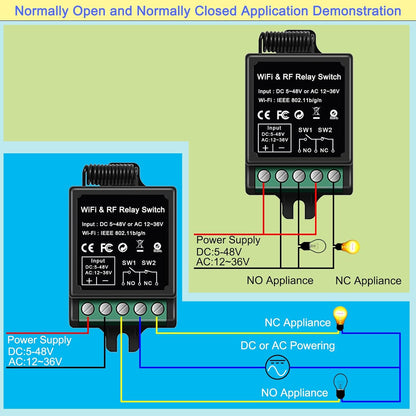 Navkar Systems TYBX-12 Wireless Remote Switch - Remote Control + Dual App for Door Systems, Electric Locks | for Light Switch, Electric Strike Lock