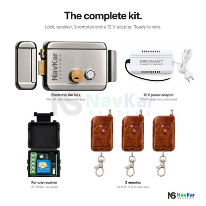 Remote Control Electronic Gate Lock with 3 Remotes