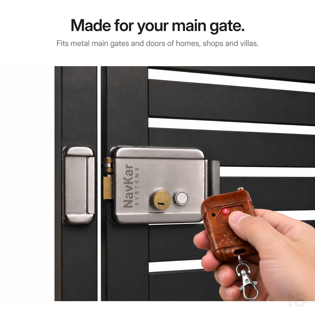 Remote Control Electronic Gate Lock with 3 Remotes