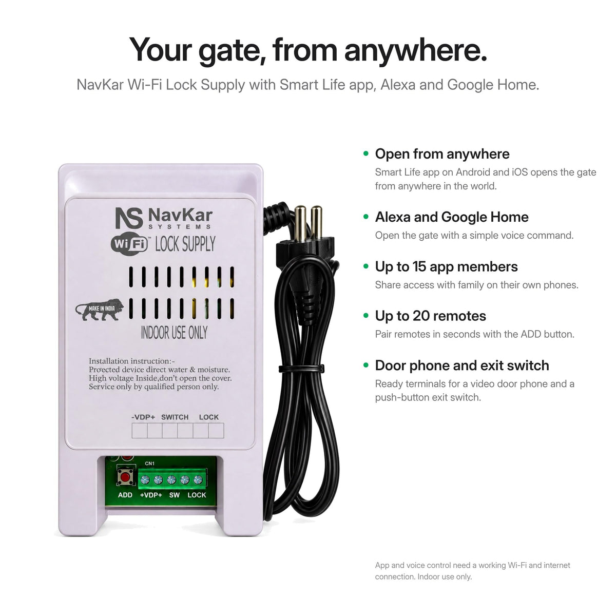 PSWF-01 Wi-Fi Lock Power Supply with 3 Remotes