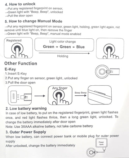 NAVKAR SYSTEMS FPCL-PN Concealed Metal Body Fingerprint Drawer Lock,Smart Biometric(20 Fingerprints stored & Each Lock Different EKey)(Can be Install in Sliding/Openable Wardrobe/Drawer/Cabinet)