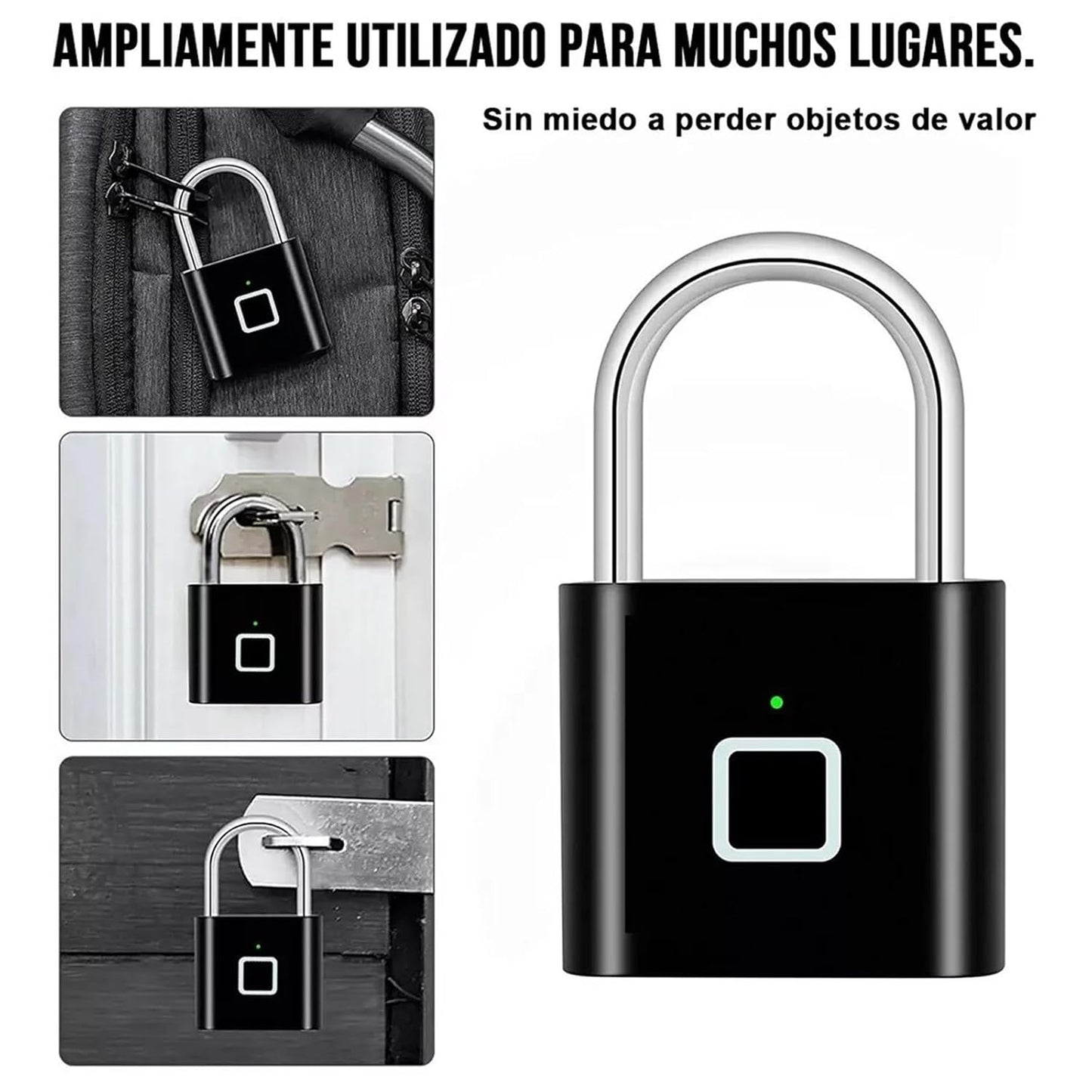 Smart Fingerprint Padlock, Finger Print Unlock Mini Security Key Friendly Kids and Elderly Keyless Lock Quick Anti-Theft