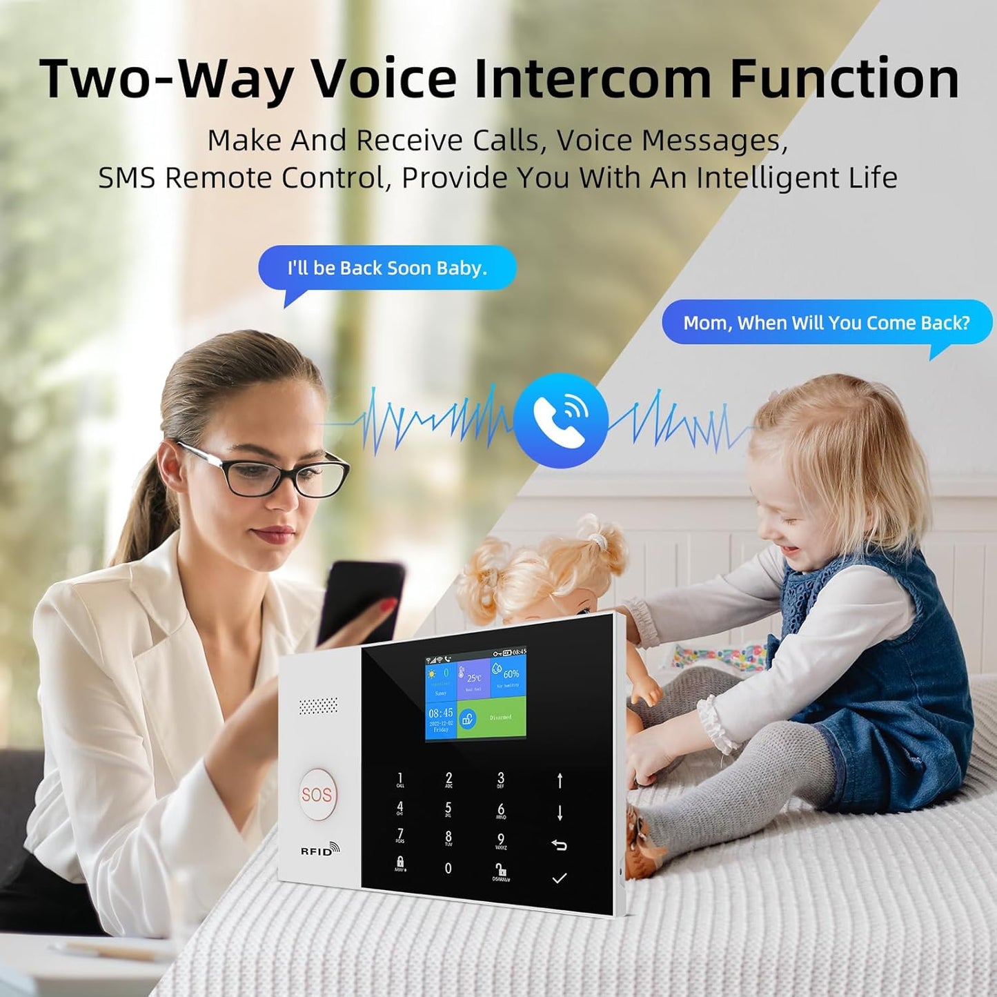 NavKar SYSTEMS WiFi GSM Touch Home Security Burglar Alarm System with Mobile App