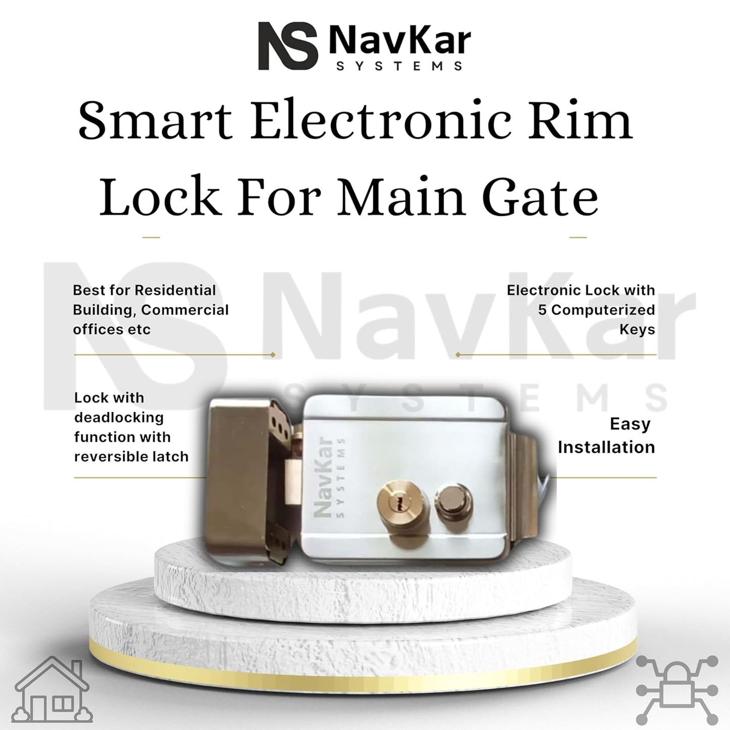 NAVKAR SYSTEMS RFID access control with electronic lock and power supply for metal door