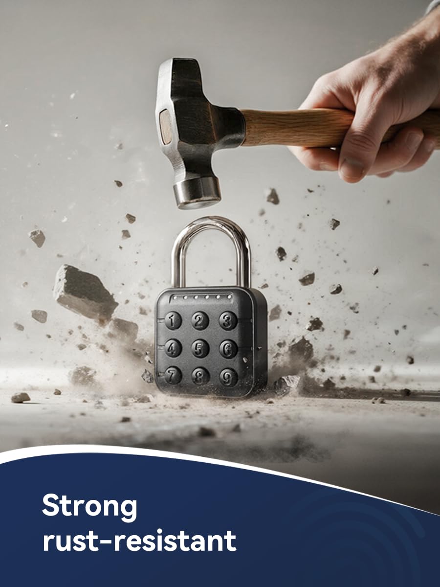 Waterproof Rust-resistant Durable Keyless Convenient and Fast Home Security Smart Password Padlock