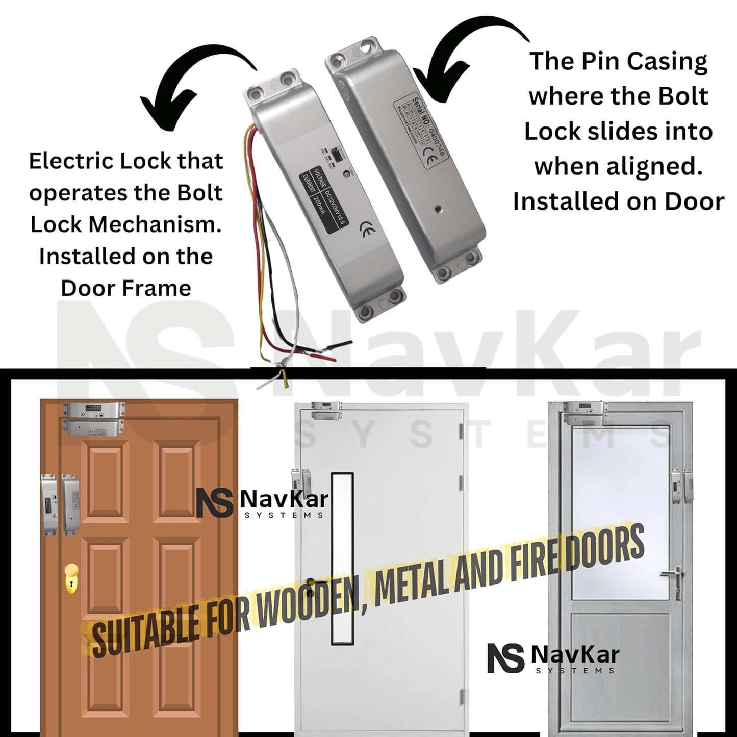 NAVKAR SYSTEMS Card Access Control with Surface Mount Bolt Lock