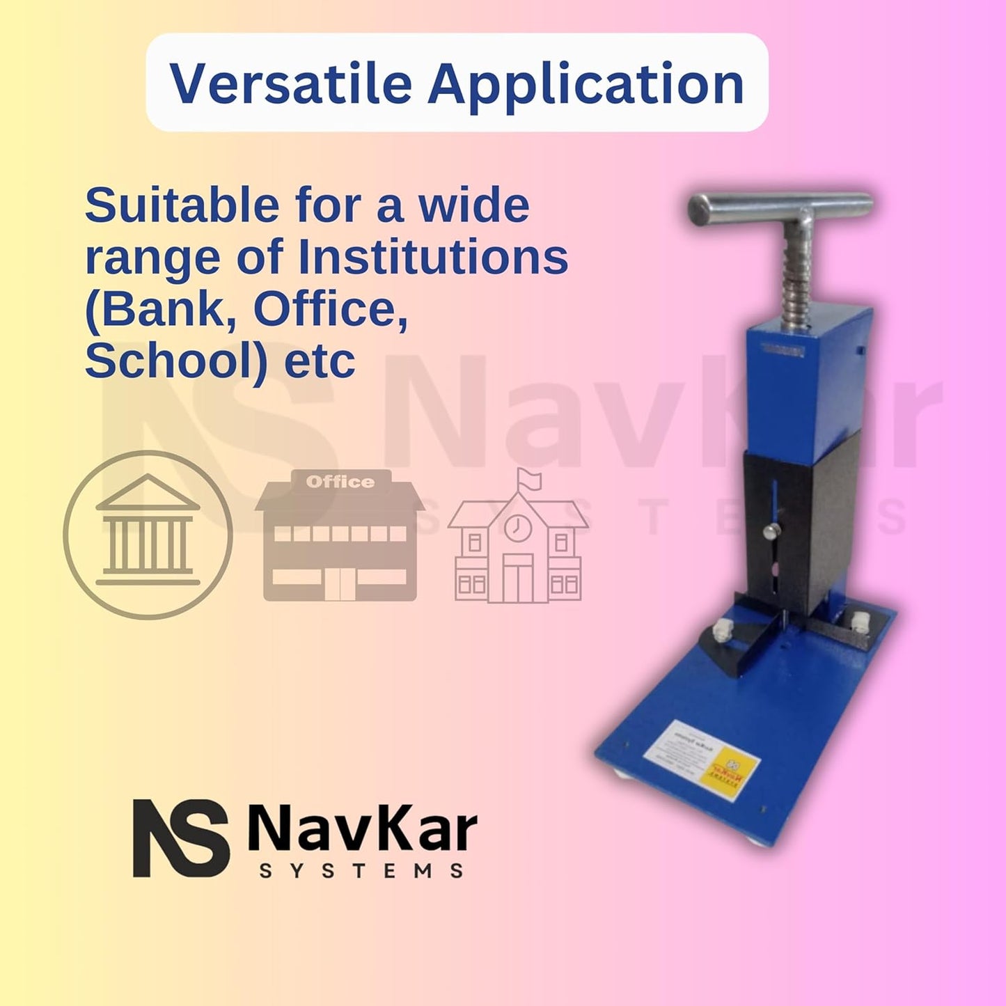 NAVKAR SYSTEMS Voucher Piercing Machine for Banks, Offices, Schools and other Institutions