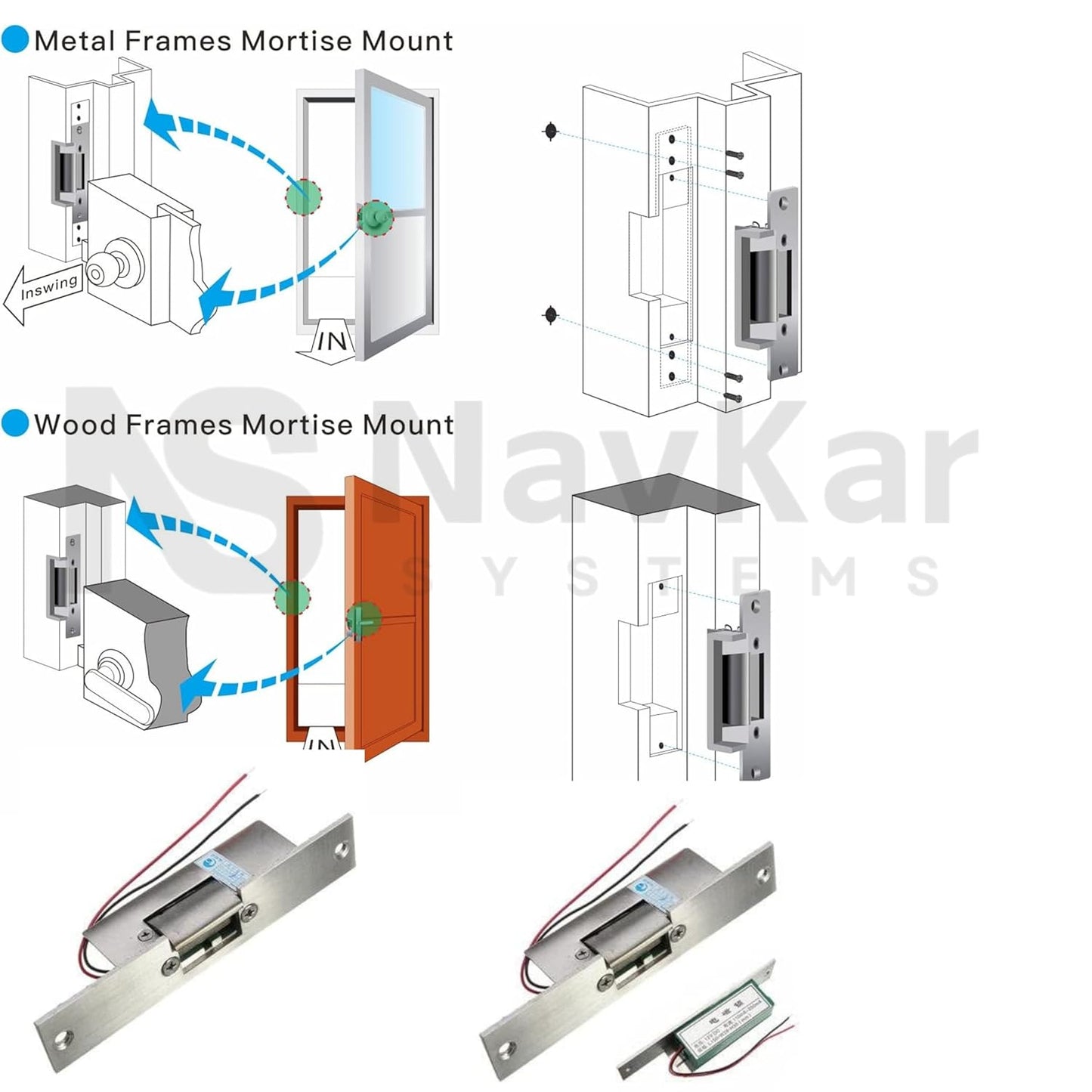 NAVKAR SYSTEMS Weatherproof Card Access Control with Strike Lock