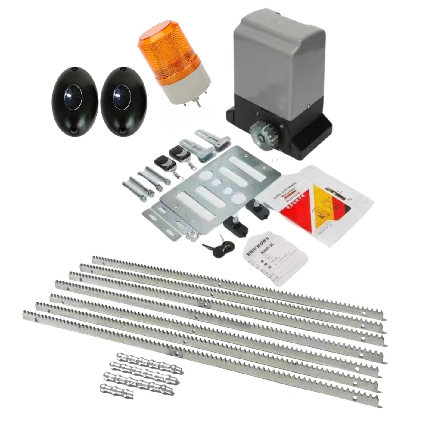 Navkar Systems Electric Sliding Gate Motor – 600KG Capacity | Gear System with Obstacle Sensor & 7 Gear Rails (23ft Approx. Total Length)
