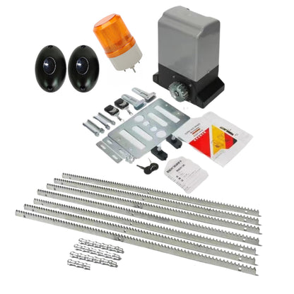 Navkar Systems Electric Sliding Gate Motor – 600KG Capacity | Gear System with Obstacle Sensor & 7 Gear Rails (23ft Approx. Total Length)