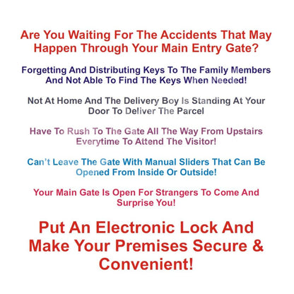 Navkar Systems Electronic Lock for Metal Gate to Operate by Remote (Set of 2) & Mobile App