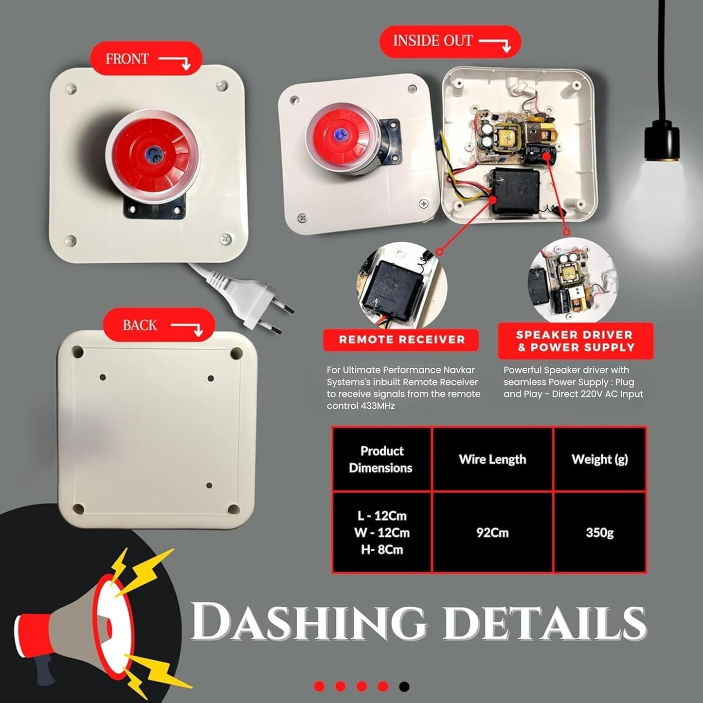 Remote Control Alarm Kit – Old Age People Panic Alarm Button | Dual Mode | Call Bell 300m Loud Hooter Emergency Siren for Home Dukaan Jewellery, 2 remotes