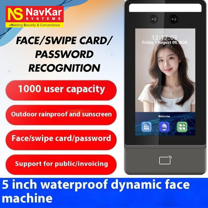 Combo-CN285 FCAC-1K Face Card Pin Weatherproof Biometric Access Control with EM Lock, exit Push Button and 12V Power Supply | Data Output in Pen Drive in Excel Format