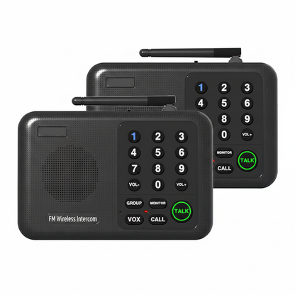 5280 Feet Range 2 Units Set Intercoms FM Wireless Home Intercom System for House Business Office Room to Room Communication Intercom System