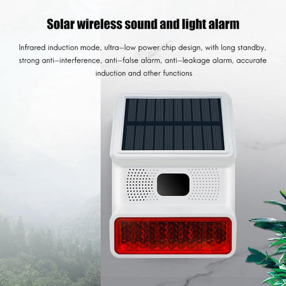 Navkar Systems Wireless Solar Alarm Siren, 433MHz Wireless Outdoor Siren, Solar Outdoor Siren with LED Flashing Light Function, Support Wireless Alarm System