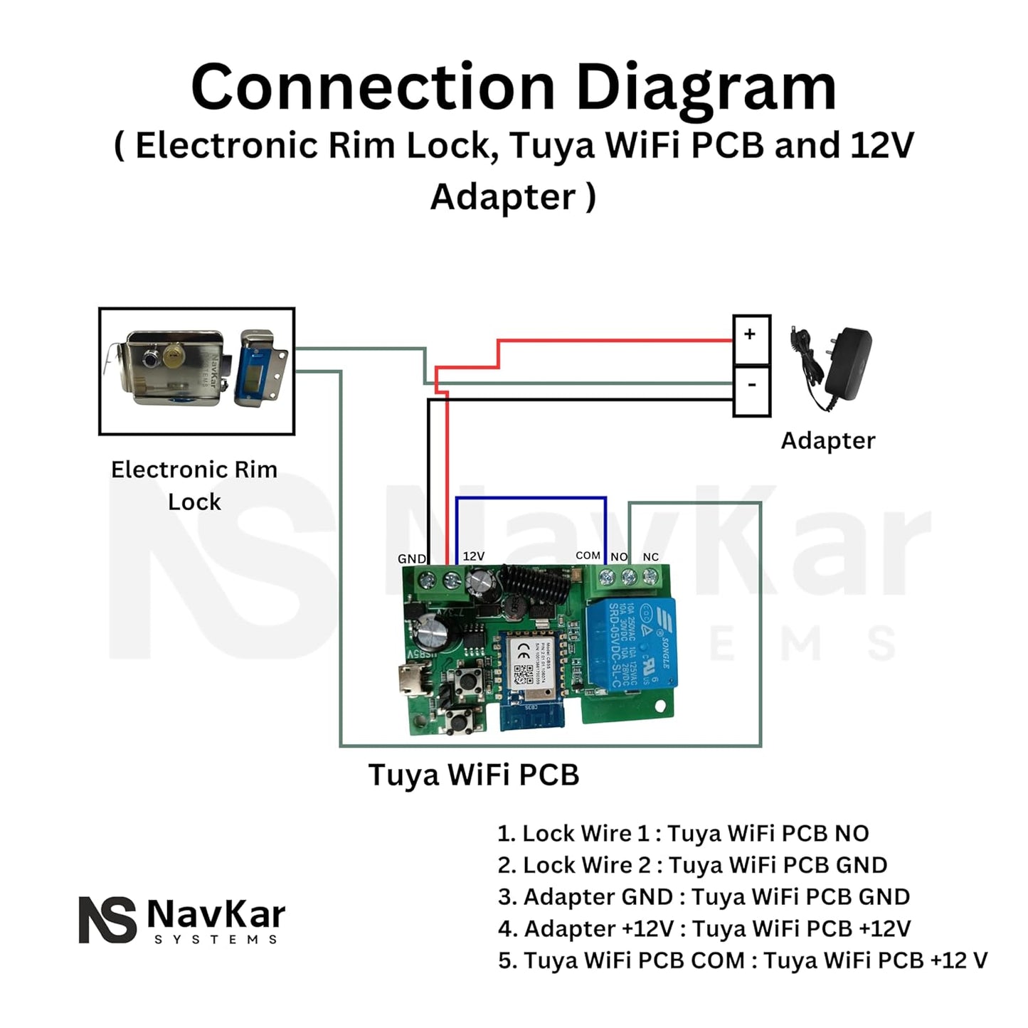 Navkar Systems Secure Metal Electronic Door Lock with WiFi Controller Main Gate Lock with 1 Remote | Heavy Duty Lock | Suitable for SS Steel MS Aluminium Wooden Gates | Mobile App Remote Key Based