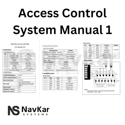 NAVKAR SYSTEMS DIY Full Kit Set RFID Keypad Access Control System, Electric Drop Bolt Lock, Door Bell and Remote Control