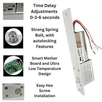 Card Access Control + Drop Bolt Lock with WiFi Receiver