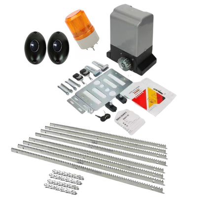 Navkar Systems Electric Sliding Gate Motor – 600KG Capacity | Gear System with Obstacle Sensor & 8 Gear Rails (26ft Approx. Total Length)