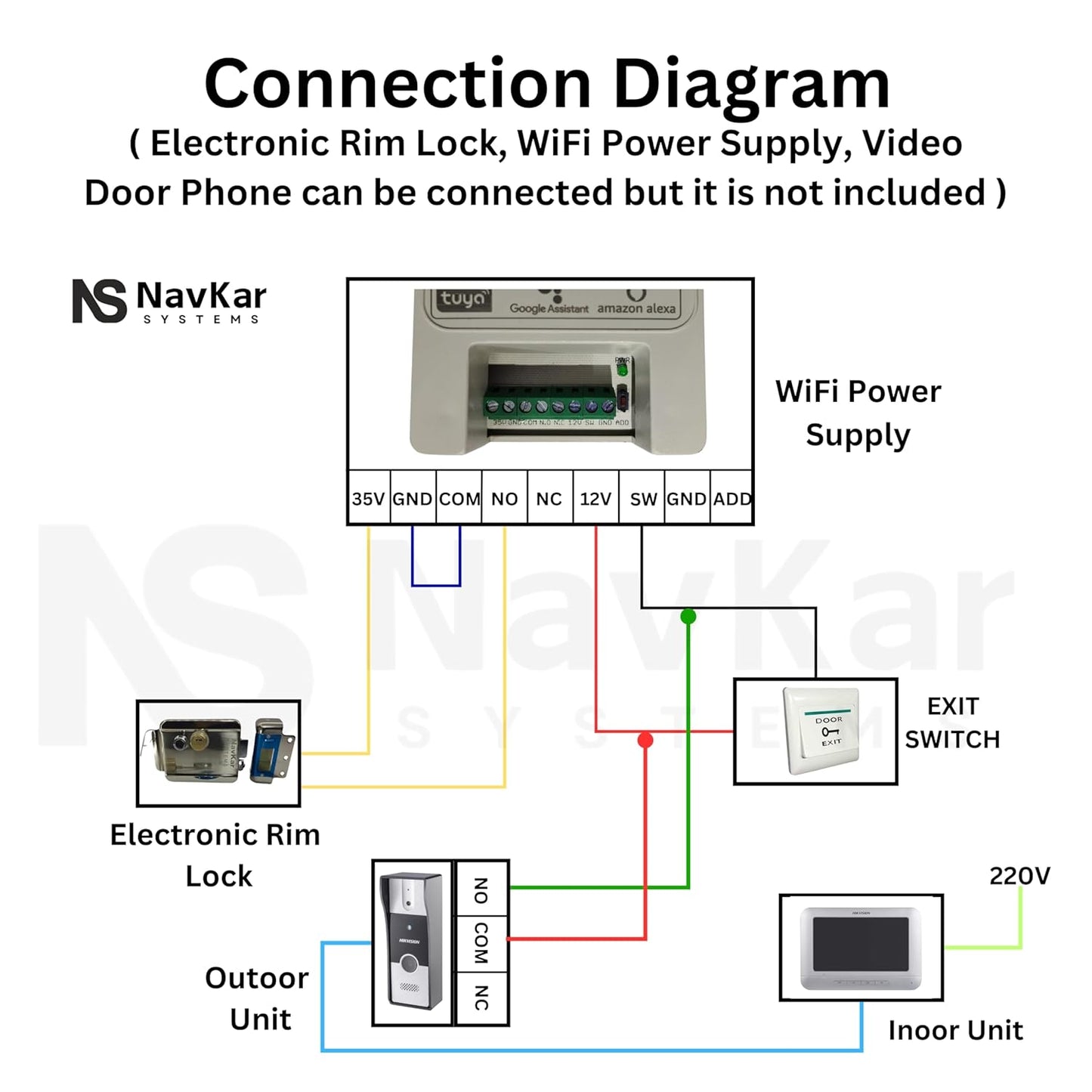 Navkar Systems Electronic Lock for Metal Gate to Operate by Remote (Set of 2) & Mobile App