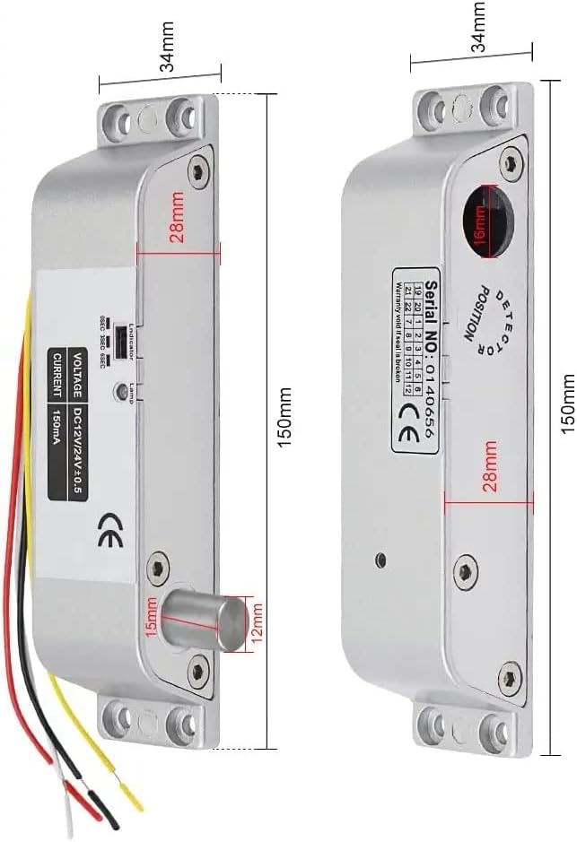 Card Access Control Surface Mount Bolt Lock with WiFi Receiver