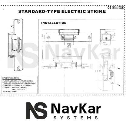 NAVKAR SYSTEMS Card Access Control with Strike Lock